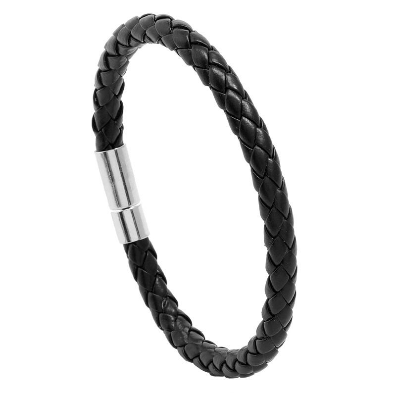Braided Leather Bracelet Black