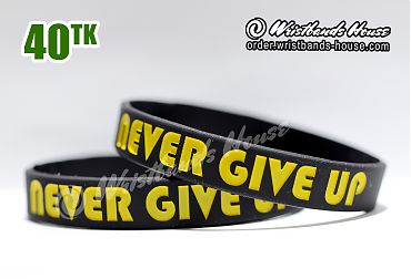Never Give Up Black 1/2 Inch