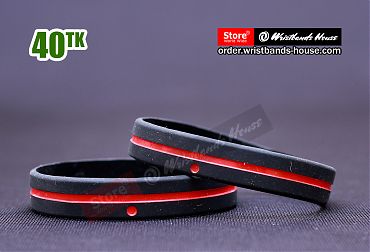 Middle Red Line Black 1/2 Inch