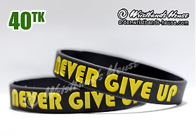 Never Give Up Black 1/2 Inch