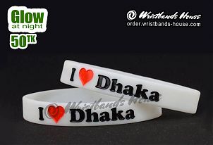 I Love Dhaka White Glow 1/2 Inch